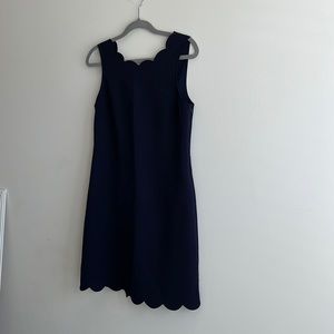 J. Crew Navy Scallop Trim Dress
